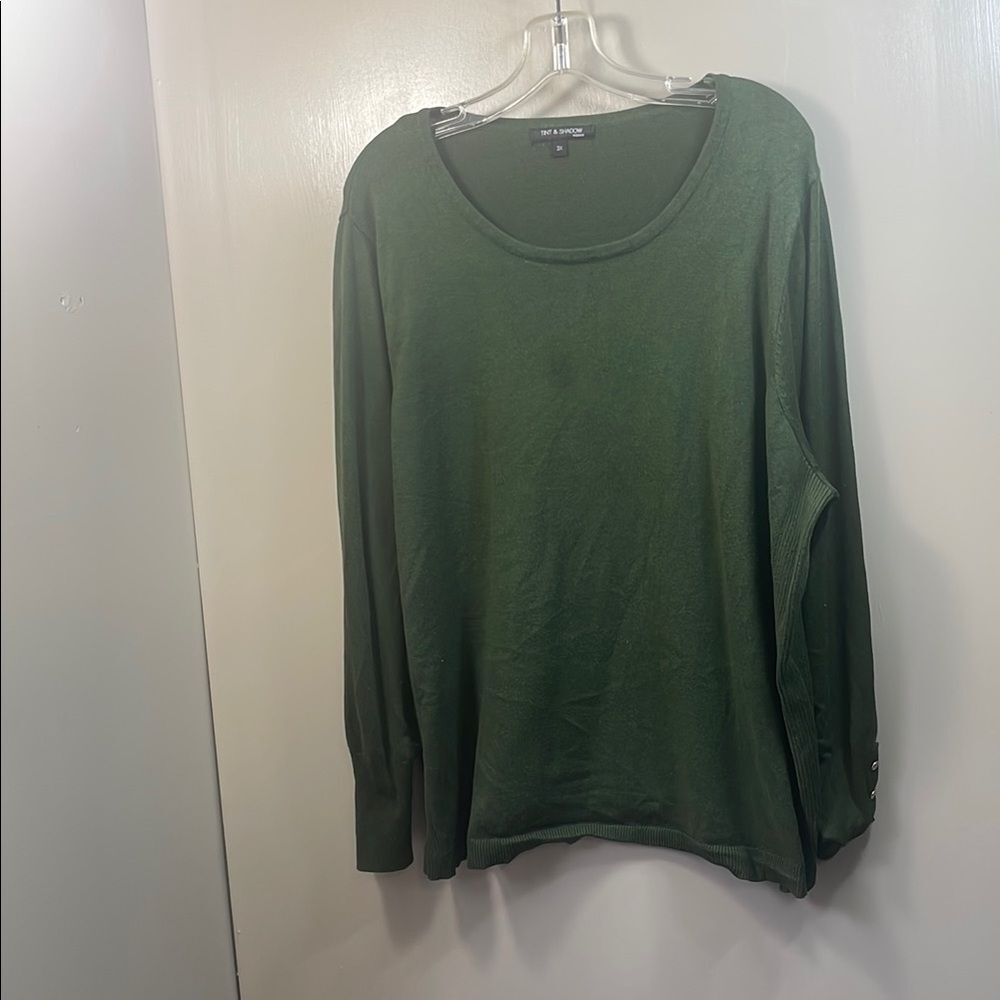 Tint & Shadow women Green Relaxed Hoodie Sweatshirt size 3X